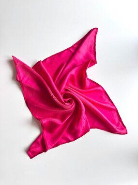 Vintage GAP Dark Fuchsia Pink 100% Silk Carré Twill 30.5" x 30.5" Square Scarf